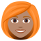 Woman- Medium Skin Tone- Red Hair emoji on Emojione